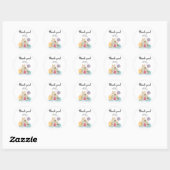 Sticker Rond Maison de biscuits de Noël - Merci (Feuille)