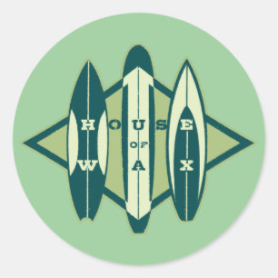 Sticker Rond Maison de cire de surfeur