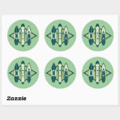 Sticker Rond Maison de cire de surfeur (Feuille)