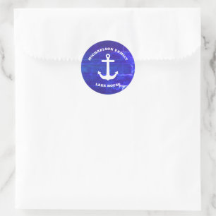 Sticker Rond Maison de lac nautique