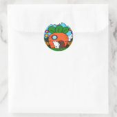 Sticker Rond maison de lapin (Sac)