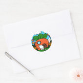 Sticker Rond maison de lapin (Enveloppe)