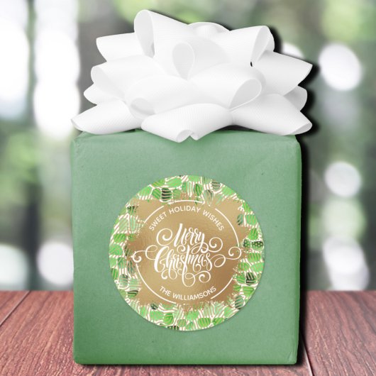 Sticker Rond Maison de Noël Cuisine de vacances