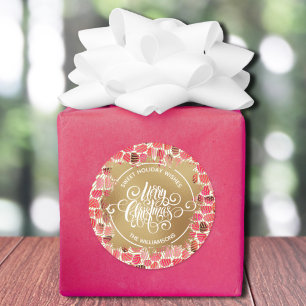 Sticker Rond Maison de Noël Cuisine de vacances