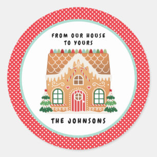 Sticker Rond Maison de pain d'épices Christmas Cookie Exchan