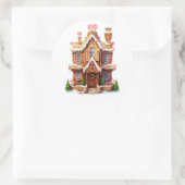 Sticker Rond Maison de pain d'épices de Noël (Sac)