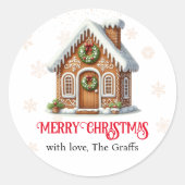 Sticker Rond Maison de pain d'épices Noël (Devant)