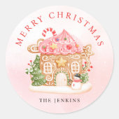 Sticker Rond Maison de pain d'épices Noël (Devant)