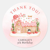 Sticker Rond Maison de pain d'épices Noël Anniversaire Merci (Devant)