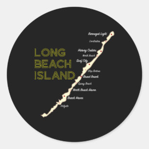 Sticker Rond Maison de plage de Lbi Nj Long Beach Island New Je