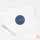 Sticker Rond Maison de style Ranch : Impression bleue (Enveloppe)