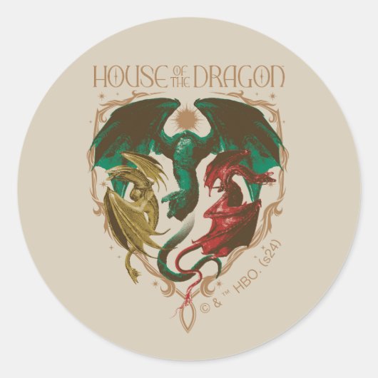 Sticker Rond Maison du Dragon | Bouclier dragon (Devant)