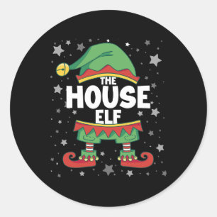 Sticker Rond Maison Elf Correspondant Costume de famille Elf No