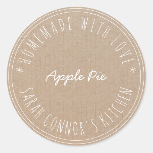 Sticker Rond Maison faite avec amour Apple Pie Kraft Baking