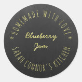 Sticker Rond Maison faite avec amour Blueberry JamTrendy Hipste (Devant)