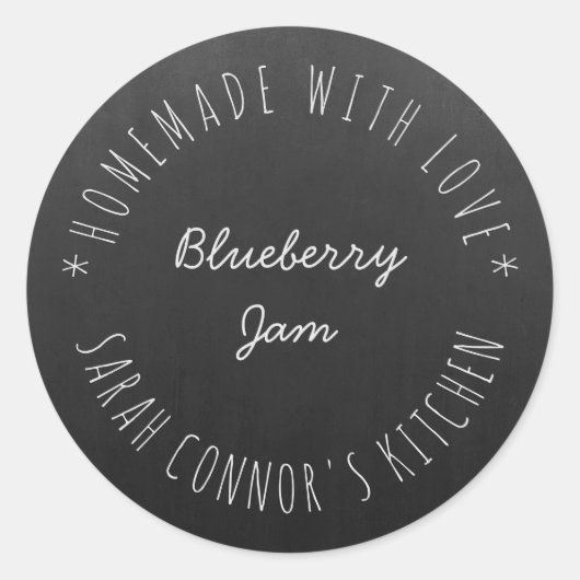 Sticker Rond Maison faite avec amour Blueberry JamTrendy Hipste (Devant)