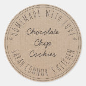 Sticker Rond Maison faite avec amour Chocolat Chip Cookies Kraf (Devant)