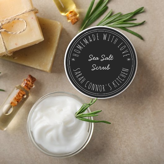 Sticker Rond Maison faite avec amour Sea Salt Scrub Spa