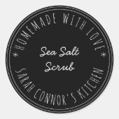 Sticker Rond Maison faite avec amour Sea Salt Scrub Spa (Devant)