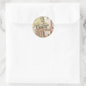 Sticker Rond maison fleurs douces (Sac)