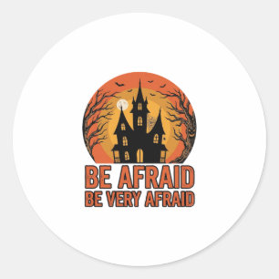 Sticker Rond Maison hantée Craignez Design Halloween vintage_1