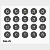 Sticker Rond Maison Hantée de la Lune Vector Halloween (Feuille)