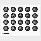 Sticker Rond Maison hantée d'Halloween (Feuille)