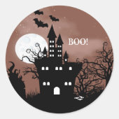 Sticker Rond Maison hantée d'Halloween (Devant)