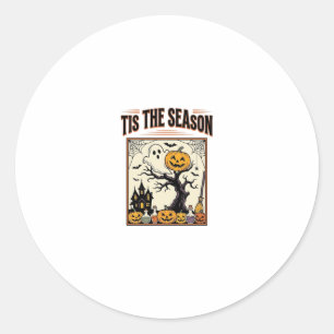 Sticker Rond Maison Hantée Halloween Fantôme C'est La Saison_1