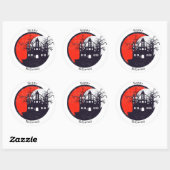 Sticker Rond Maison haunted (Feuille)