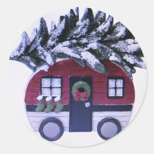 STICKER ROND **MAISON MOBILE ** NOËL