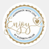 Sticker Rond Maison personnalisée faite avec amour Profitez de  (Devant)