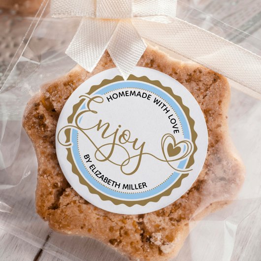 Sticker Rond Maison personnalisée faite avec amour Profitez de 