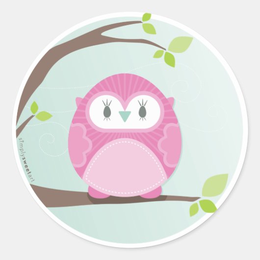 Sticker Rond MAISON SWEET HOME :: Chouette dans un arbre 3 (Devant)