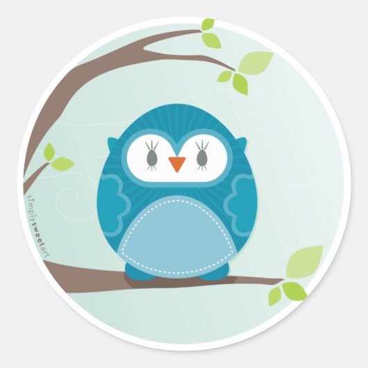 Sticker Rond MAISON SWEET HOME :: Chouette dans un arbre 5 (Devant)