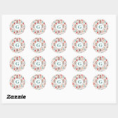 Sticker Rond Maisons Monogramme & Motif Sucreries 1,5 po (Feuille)