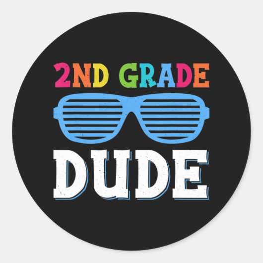 Sticker Rond Maître de 2e année Enseignants de 2e année Étudian (Devant)