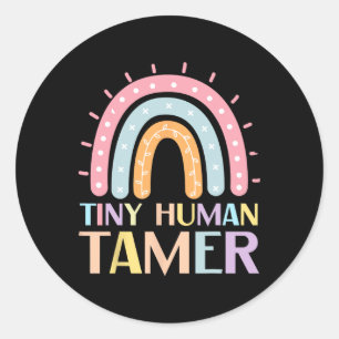 Sticker Rond Maître de Petit Humain Professeur de Garderie Reto