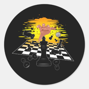 Sticker Rond Maître d'échecs