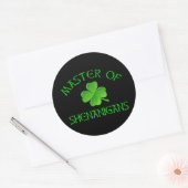 Sticker Rond Maître des Shenanigans Funny St. Patrick's Day (Enveloppe)