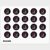 Sticker Rond Maîtresse Elvira De Violet Foncé Et Rouge (Feuille)