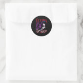 Sticker Rond Maîtresse Elvira De Violet Foncé Et Rouge (Sac)