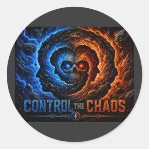 Sticker Rond Maîtrisez le chaos, contrôlez la spirale T-Shirt –