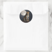 Sticker Rond Majestic Leopard and Full Moon   (Sac)