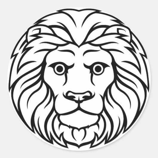 Sticker Rond Majestic Lion Design Tee - Bold & Fierce St (Devant)