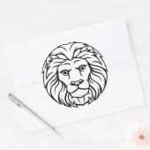 Sticker Rond Majestic Lion Design Tee - Bold & Fierce St (Enveloppe)