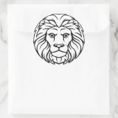 Sticker Rond Majestic Lion Design Tee - Bold & Fierce St (Sac)