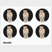 Sticker Rond Majestic Lioness (Feuille)