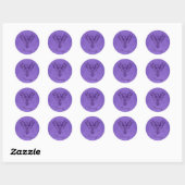 Sticker Rond Majestic Purple Phoenix Rising, texture cuir (Feuille)