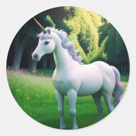 Sticker Rond Majestic Unicorn (Devant)